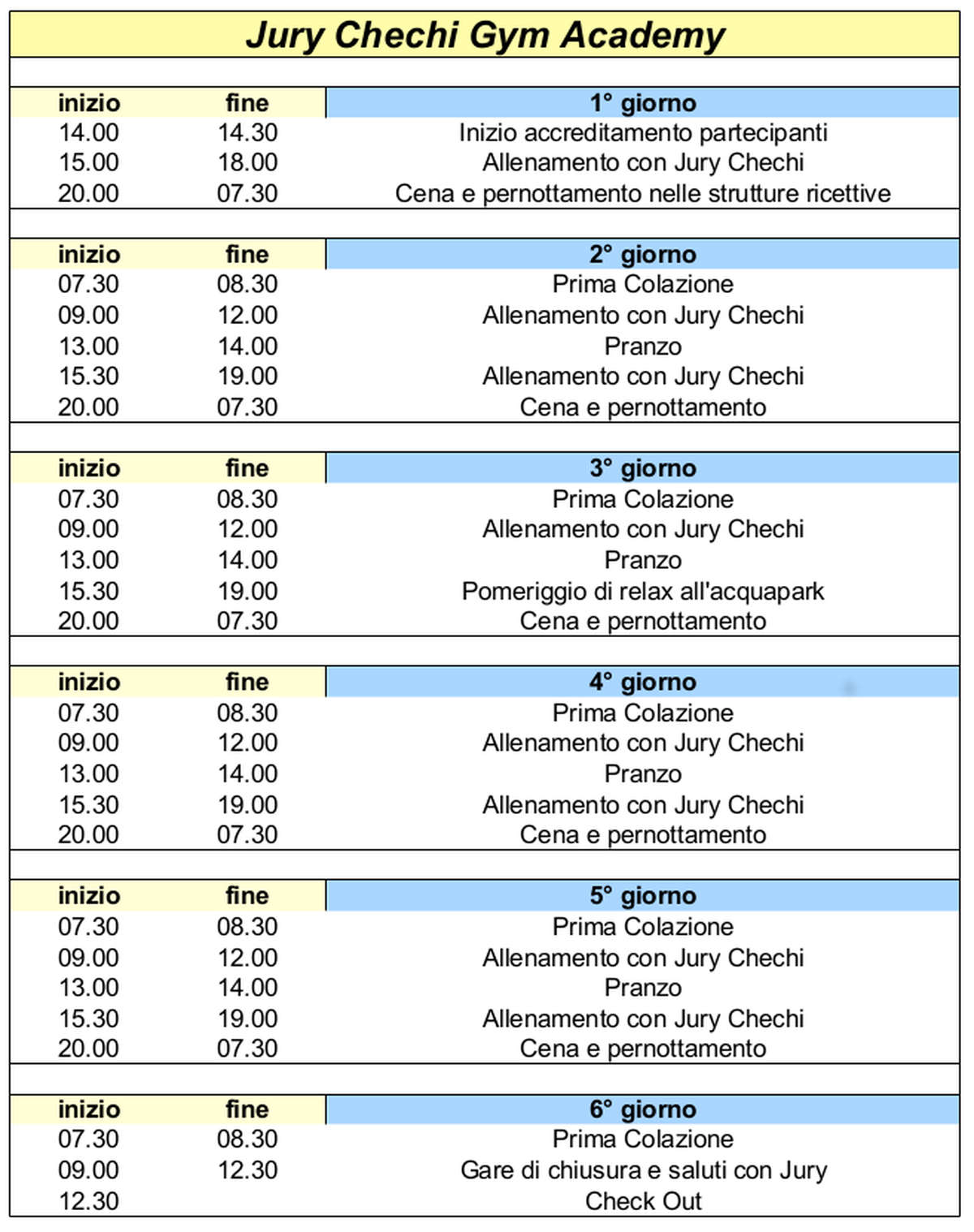 programma allenamenti jury chechi gym academy lignano sabbiadoro